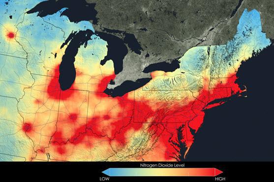 heat map of the eastern United States