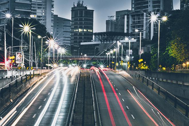 urban expressway at night