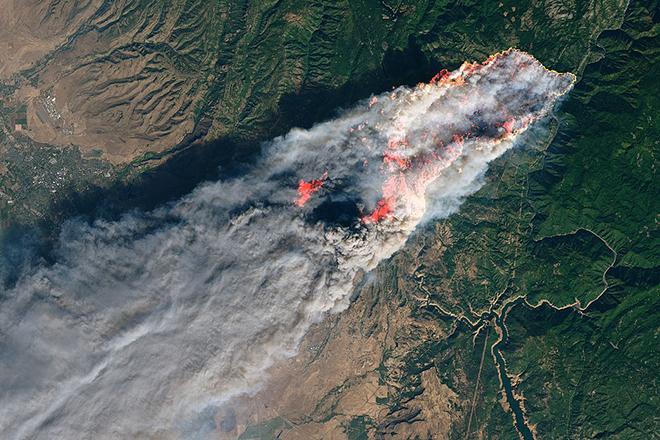 aerial photo of forest fire