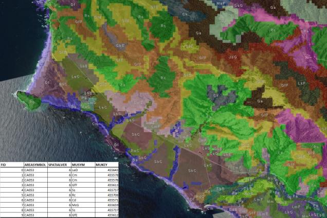 map with data table