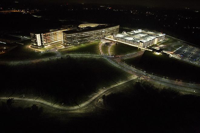 aerial photo of building complex